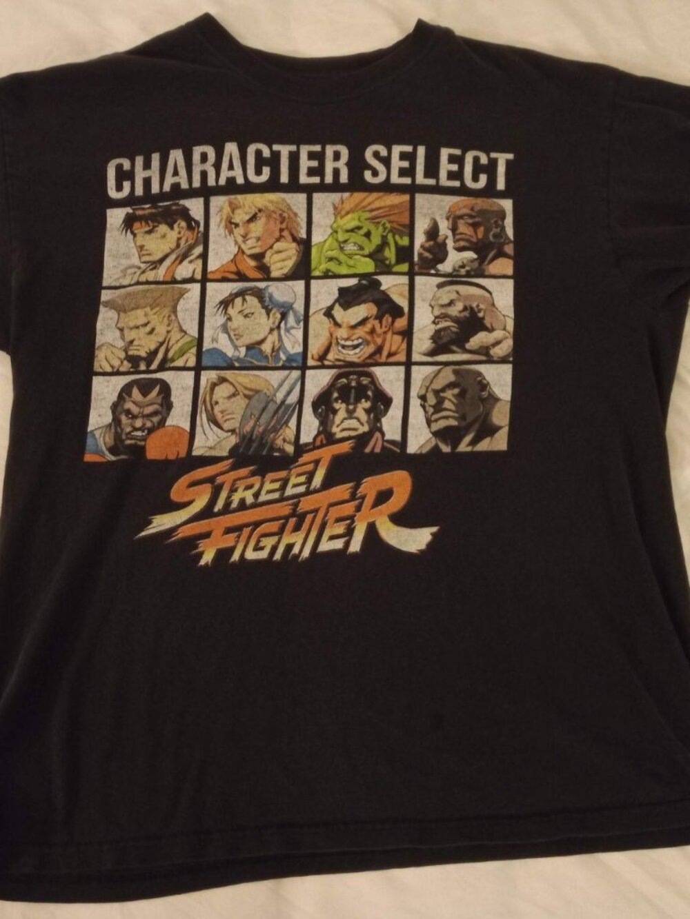 Street Fighter II Turbo HD Remix Character Select Black T-shirt